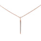 <span>DIAMOND  CLOSEOUT! </span>.04ct 14kt Rose Gold Diamond Drop Dangle Pendant Necklace 16"+2" Ext