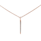 .04ct 14kt Rose Gold Diamond Drop Dangle Pendant Necklace 16"+2" Ext