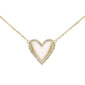.07ct 14kt Yellow Gold Diamond Heart Pendant Necklace 16"+2" Ext