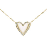 <span>DIAMOND CLOSEOUT! </span> .07ct 14kt Yellow Gold Diamond Heart Pendant Necklace 16"+2" Ext