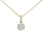 .31ct 14kt Yellow Gold Cluster Diamond Pendant Necklace 16"+2" Ext