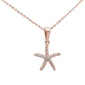 .11ct 14K Rose Gold Diamond Starfish Pendant Necklace 18"