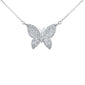 <span style="color:purple">SPECIAL!</span>.41ct 14k White Gold Diamond Butterfly Mariposa Pendant Necklace 16"+2" Ext