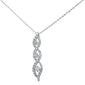 <span style="color:purple">SPECIAL!</span>.45ct 14kt White Gold Infinity Swirl Diamond Pendant Necklace 16"+2" Ext