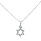 .15ct 14kt White Gold Diamond Trendy Star Pendant Necklace 16"+ 2" Ext