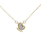 .12ct G SI 14K Yellow Gold Diamond Heart Pendant Necklace 18"