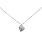 .07ct 14kt White Gold Diamond Heart Pendant Necklace 16"+ 2" Ext