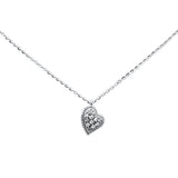<span style="color:purple">SPECIAL!</span>.07ct 14kt White Gold Diamond Heart Pendant Necklace 16"+ 2" Ext