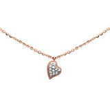 .07ct G SI 14K Rose Gold Diamond Heart Pendant Necklace 16+2" Ext