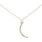.15ct G SI 14K Yellow Gold Half Crescent Moon Diamond Pendant Necklace 16+2" Ext.