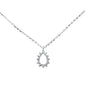 .10ct 14kt White Gold Diamond Pear Shape Pendant Necklace 16"+ 2" Ext