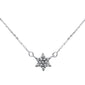 .10ct 14kt White Gold Star Diamond Pendant Necklace 16"+ 2" Ext