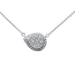 <span style="color:purple">SPECIAL!</span> .25ct 14k White Gold Diamond Pear Shaped Pendant Necklace 18"