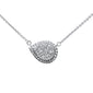 <span style="color:purple">SPECIAL!</span>.25ct 14k White Gold Diamond Pear Shaped Pendant Necklace 18"