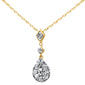 <span style="color:purple">SPECIAL!</span> .40ct 14k Yellow Gold Diamond Pear Shaped Drop Pendant Necklace 18"