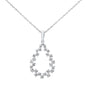 <span style="color:purple">SPECIAL!</span> .38ct 14k White Gold Diamond Tear Drop Shape Pendant Necklace 18"
