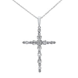 <span style="color:purple">SPECIAL!</span>.33ct 14k White Gold Unique Diamond Cross Pendant Necklace 18"