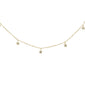 .10ct 14K Yellow Gold Diamond Dangling Stars Necklace 16" + 2" Ext