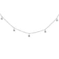 .08ct 14K White Gold Diamond Dangling Stars Necklace 16" + 2" Ext