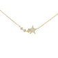 .12ct 14K Yellow Gold Diamond Star Pendant Necklace 16" + 2" Ext