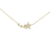 <span>¡LIQUIDACIÓN DE DIAMANTES! </span> Colgante de estrella de diamante de oro amarillo de 14K de .12ct con collar de 16" + 2" de extensión