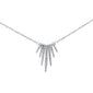 <span style="color:purple">SPECIAL!</span>.16ct 14K White Gold Trendy Modern Diamond Necklace 16" + 1" Ext