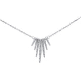 .16ct 14K White Gold Trendy Modern Diamond Necklace 16" + 1" Ext
