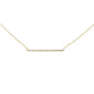 .06ct 14k Yellow Gold Diamond Bar Line Pendant Necklace 16" + 1" Ext