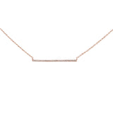 <span>DIAMOND CLOSEOUT! </span>.05ct 14k Rose Gold Diamond Bar Pendant Necklace 16" + 1" Ext