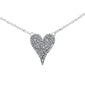 .23ct 14K White Gold Trendy Modern Heart Diamond Necklace 16" + 1" Ext