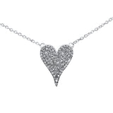 <span>DIAMOND CLOSEOUT! </span> .23ct 14K White Gold Trendy Modern Heart Diamond Necklace 16" + 1" Ext