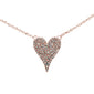 .14CT G SI 14KT Rose Gold Diamond Trendy Modern Heart Diamond Necklace 16" + 1" Ext
