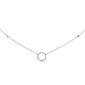 .14ct 14KT White Gold Diamond Geometrical Shape Circle Pendant Necklace 18"
