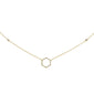 .13ct 14KT Yellow Gold Diamond Geometric Shape Circle Pendant Necklace 18"