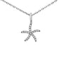 .04ct G SI 14K White Gold Diamond Starfish Pendant Necklace 18"