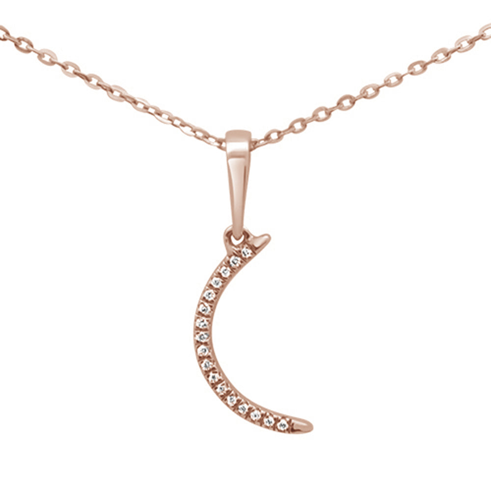 <span>¡LIQUIDACIÓN DE DIAMANTES! </span> Colgante de oro rosa de 14 kt con diamante de 0,03 ct y collar de 18"