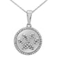 <span style="color:purple">SPECIAL!</span> .34ct G SI 14K White Gold Diamond Paw Print Pendant Necklace 18"
