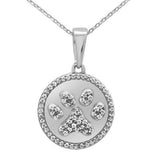 .34ct G SI 14K White Gold Diamond Paw Print Pendant Necklace 18"