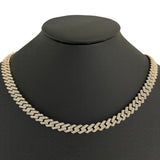 9MM 10.74ct 14k Yellow Gold Diamond Square Cuban Necklace 22"