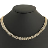 9MM 10.38ct 10KT Yellow Gold Diamond Square Cuban Link Necklace 22"