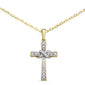 .11ct G SI 10kt Yellow Gold Diamond Infinity Cross Pendant 18" Long Chain