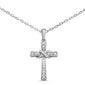 .11ct G SI 10K White Gold Diamond Infinity Cross Pendant 18" Long Chain