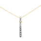 .05ct F SI 14kt Yellow Gold Diamond Line Bar Pendant Necklace 18"