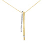 <span style="color:purple">SPECIAL!</span> .10ct F SI 14kt Yellow Gold Diamond Trendy Drop Dangle Bar Pendant Necklace 18"