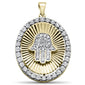 <span>DIAMOND  CLOSEOUT! </span> .31ct F SI 10kt Yellow Gold Diamond Hand of Hamsa Micro Pave Charm Pendant