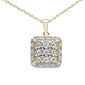 <span>DIAMOND CLOSEOUT! </span>.15ct 10K Yellow Gold Diamond Square Pendant Necklace 18"