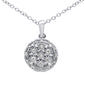 .10ct 10K White Gold Diamond Round Pendant Necklace 18"
