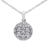 <span>DIAMOND CLOSEOUT! </span>.10ct 10K White Gold Diamond Round Pendant Necklace 18"