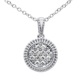.10ct 10K White Gold Diamond Solitaire Pendant Necklace 18"