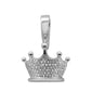 <span>DIAMOND CLOSEOUT! </span> .27CT G SI 10K White Gold Diamond Men's Micro Pave Iced Out Crown Charm Pendant